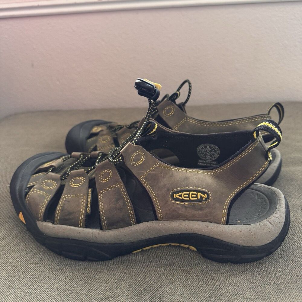 Keen Newport H2 Waterproof Bison Brown Leather Sport Sandals 110220 Men’s Size 8 - Picture 3 of 7